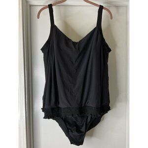 Miraclesuit One-Piece Black Tank Bathing Suit Size 24